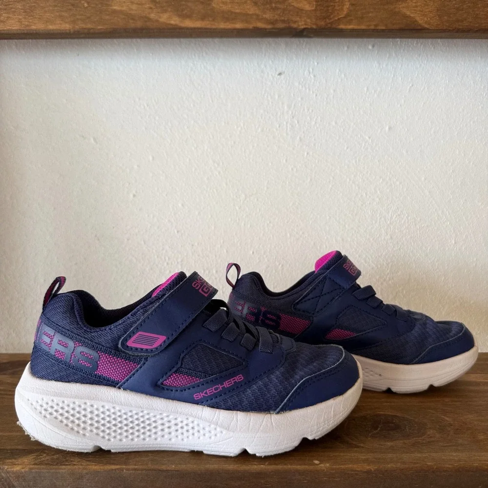 Skechers GOrun Elevate Sporty Spectacular Navy Hook & Loop Sneakers Kids 13.5